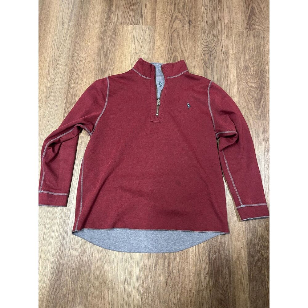 Tailorbyrd Mens Reversible 1/4 Zip Sweatshirt Large Burgundy Heather Grey